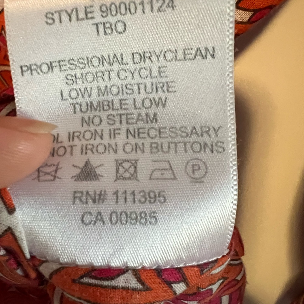 Tory Burch Red Patterned Button-Down Shirt - image 5